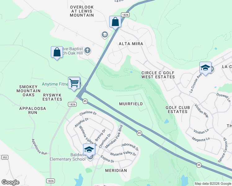 map of restaurants, bars, coffee shops, grocery stores, and more near 7916 Crandall Road in Austin