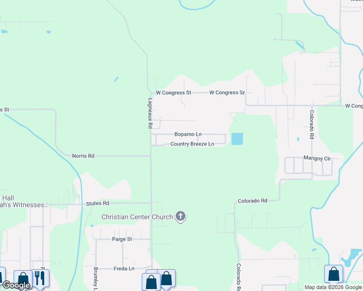 map of restaurants, bars, coffee shops, grocery stores, and more near 228 Bopamo Lane in Duson