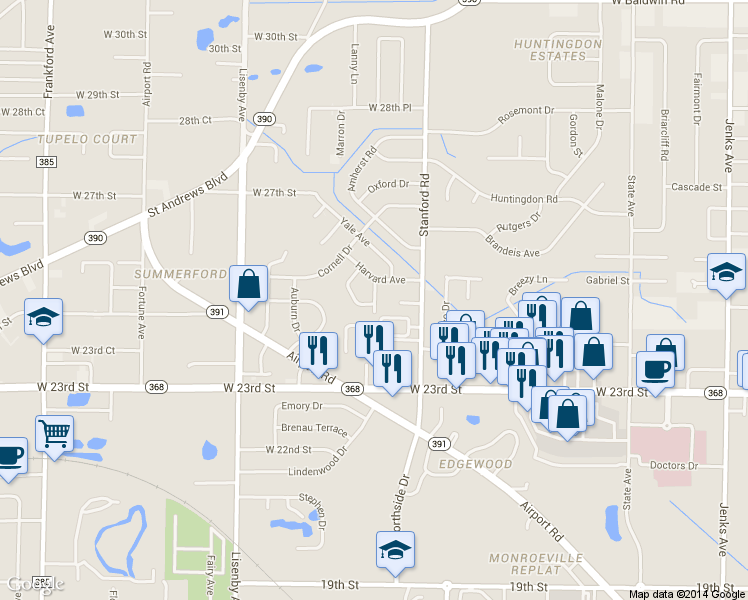 map of restaurants, bars, coffee shops, grocery stores, and more near 2508 Clemson Drive in Panama City