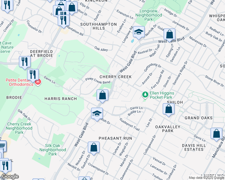 map of restaurants, bars, coffee shops, grocery stores, and more near in Austin