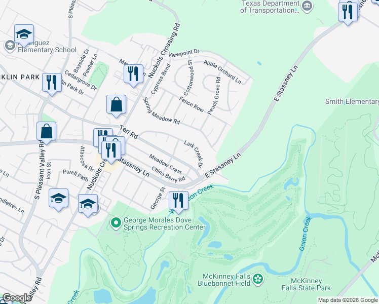 map of restaurants, bars, coffee shops, grocery stores, and more near 4904 Gnarled Oak Cove in Austin