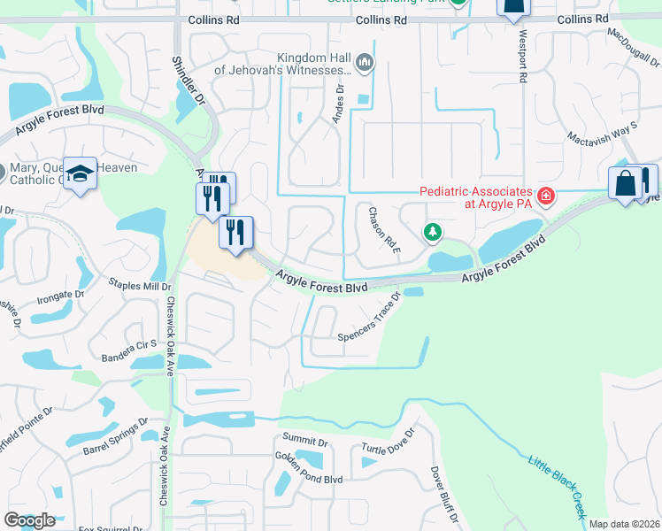 map of restaurants, bars, coffee shops, grocery stores, and more near 8417 Hamden Road in Jacksonville