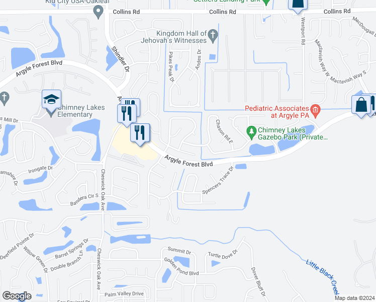 map of restaurants, bars, coffee shops, grocery stores, and more near 8429 Hamden Road in Jacksonville