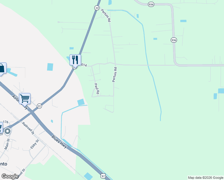 map of restaurants, bars, coffee shops, grocery stores, and more near 8407 Pertuis Road in Saint Amant