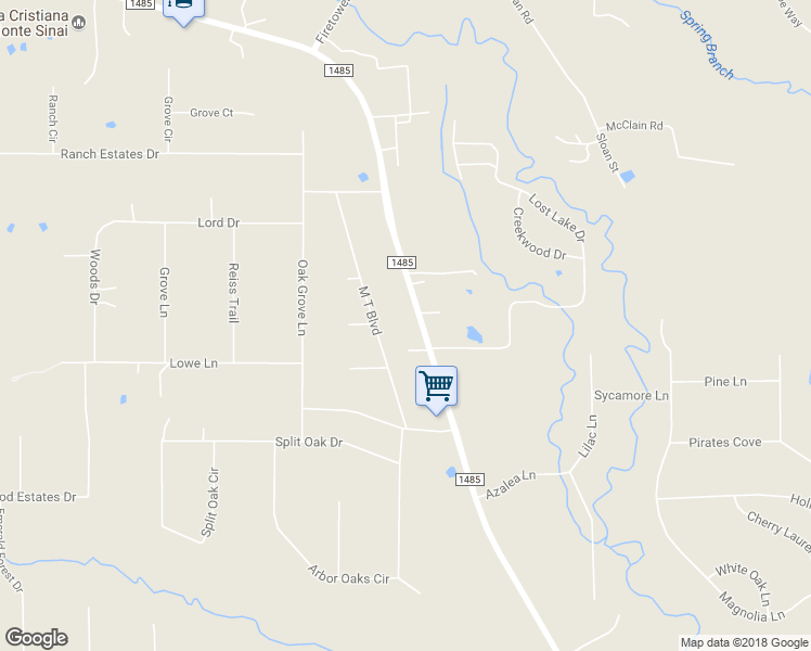 map of restaurants, bars, coffee shops, grocery stores, and more near 17582 Farm to Market 1485 in New Caney