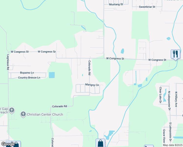 map of restaurants, bars, coffee shops, grocery stores, and more near 710 Colorado Road in Duson
