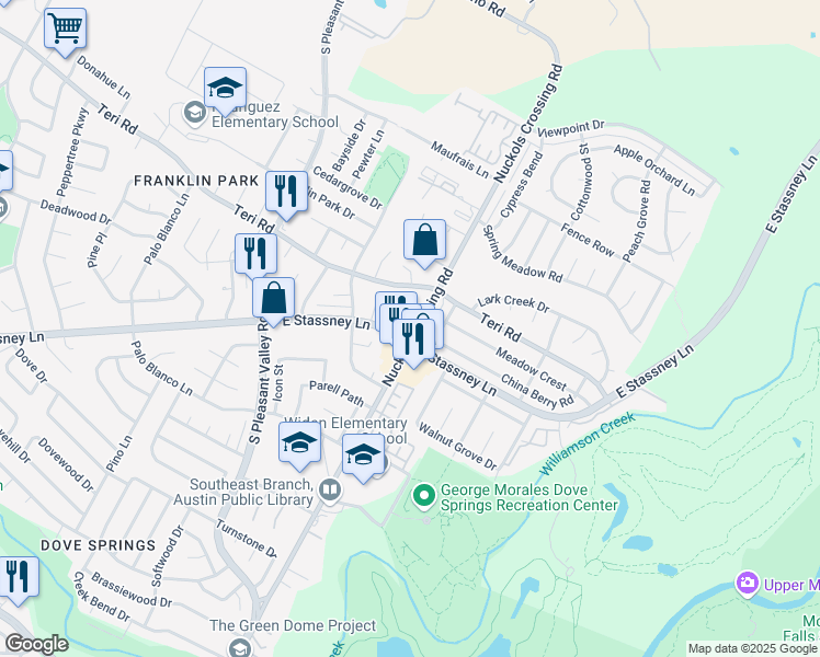 map of restaurants, bars, coffee shops, grocery stores, and more near in Austin