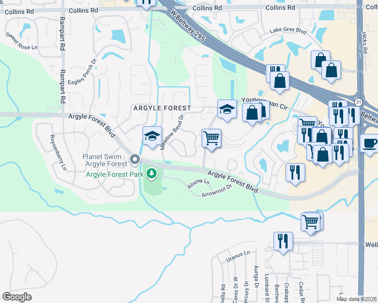 map of restaurants, bars, coffee shops, grocery stores, and more near 6723 Newgate Circle East in Jacksonville