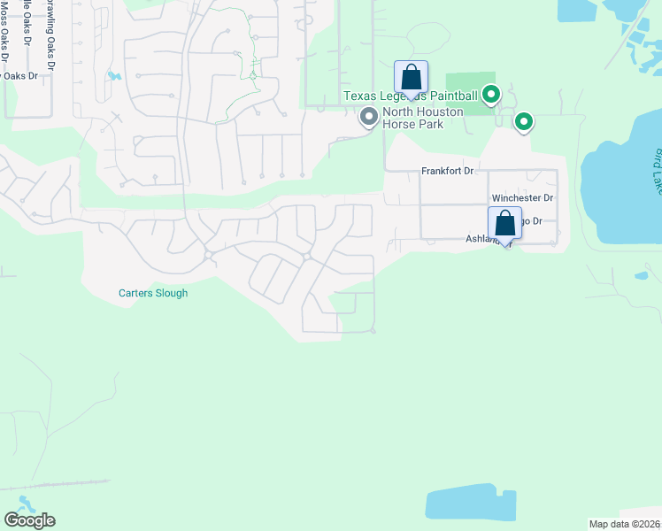 map of restaurants, bars, coffee shops, grocery stores, and more near 1202 Ashland Drive in Conroe
