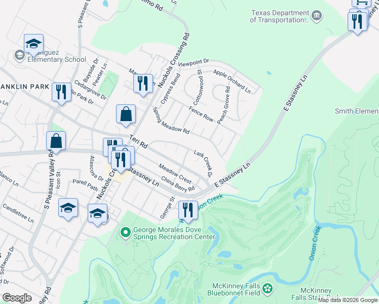 map of restaurants, bars, coffee shops, grocery stores, and more near 4904 Gnarled Oak Cove in Austin