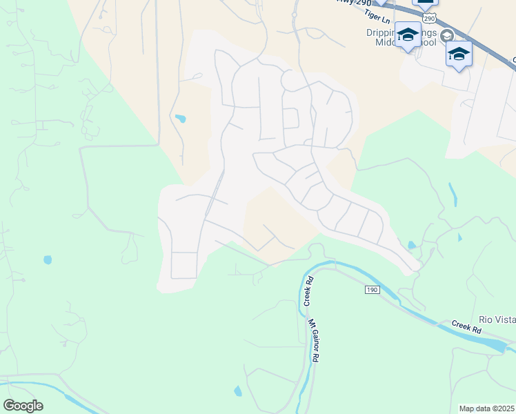 map of restaurants, bars, coffee shops, grocery stores, and more near 1700 East Creek Drive in Dripping Springs