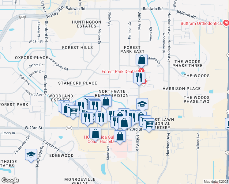 map of restaurants, bars, coffee shops, grocery stores, and more near 618 Gabriel Street in Panama City