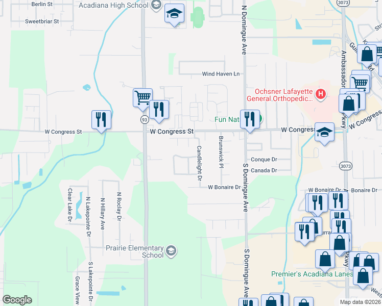 map of restaurants, bars, coffee shops, grocery stores, and more near 106 Passage Dr in Lafayette