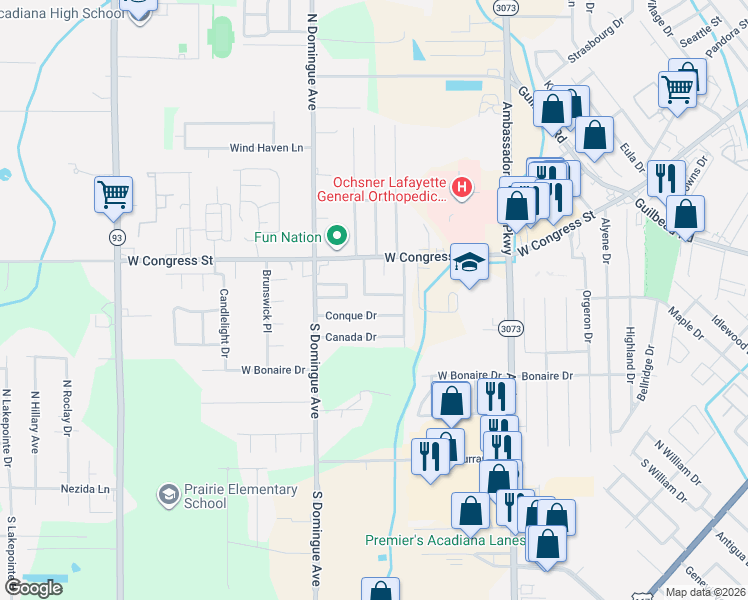 map of restaurants, bars, coffee shops, grocery stores, and more near 108 Mesa Circle in Lafayette