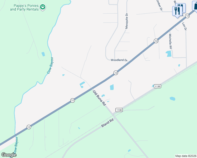 map of restaurants, bars, coffee shops, grocery stores, and more near 8875 Texas 12 in Orange