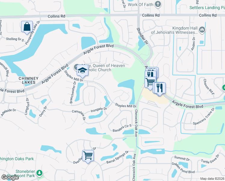 map of restaurants, bars, coffee shops, grocery stores, and more near 8867 Ivy Mill Place North in Jacksonville