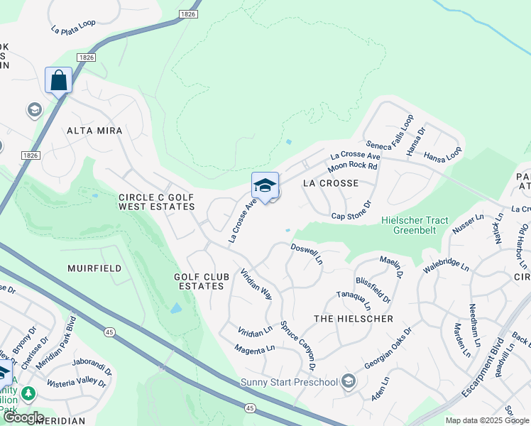 map of restaurants, bars, coffee shops, grocery stores, and more near 7525 La Crosse Avenue in Austin