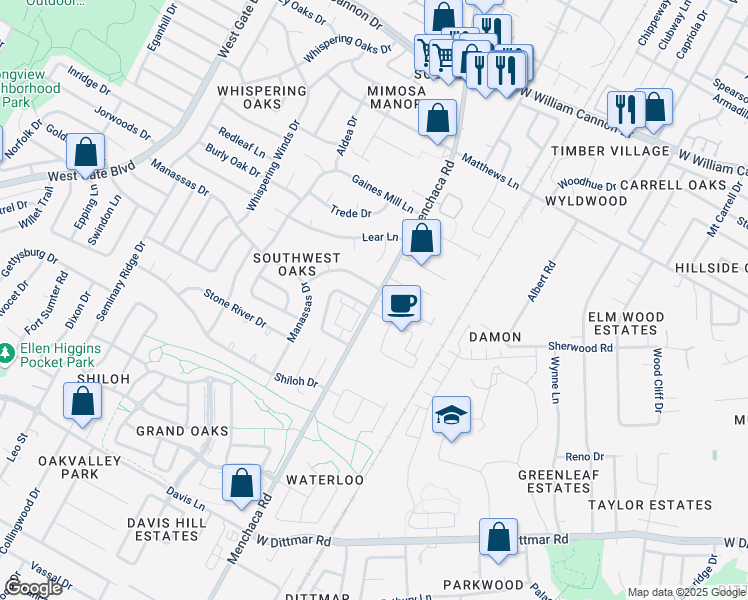 map of restaurants, bars, coffee shops, grocery stores, and more near in Austin