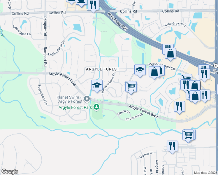 map of restaurants, bars, coffee shops, grocery stores, and more near Newgate Cir W in Jacksonville
