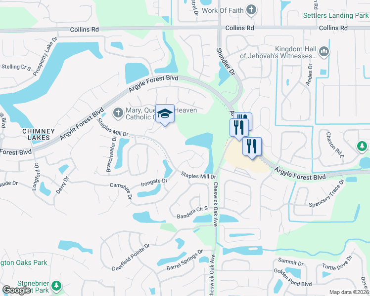 map of restaurants, bars, coffee shops, grocery stores, and more near 8867 Ivy Mill Place North in Jacksonville