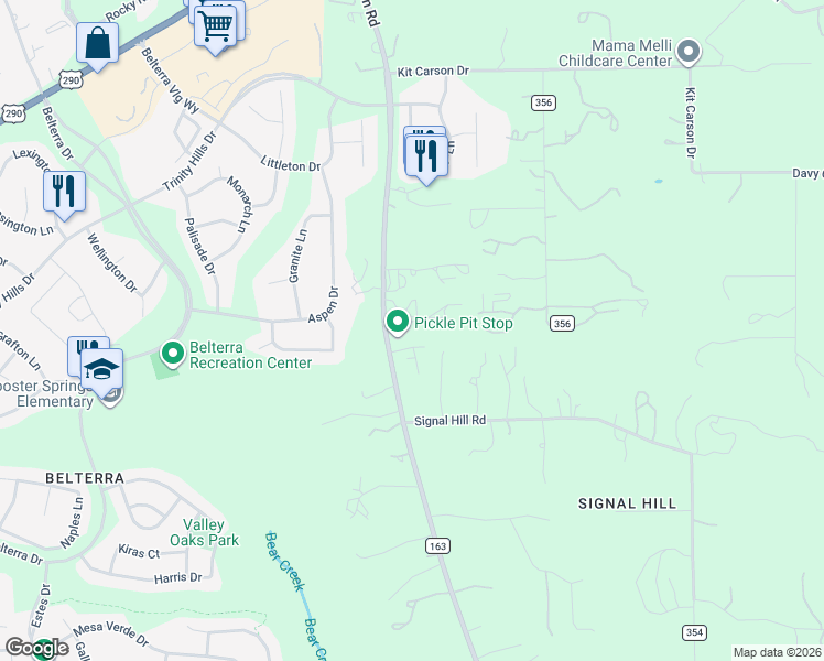 map of restaurants, bars, coffee shops, grocery stores, and more near 1 Anglin Lane in Austin