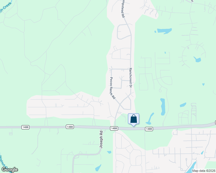 map of restaurants, bars, coffee shops, grocery stores, and more near 27043 Pecos Ranch Road in Magnolia