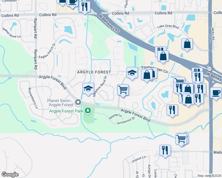 map of restaurants, bars, coffee shops, grocery stores, and more near 6749 Newgate Circle West in Jacksonville