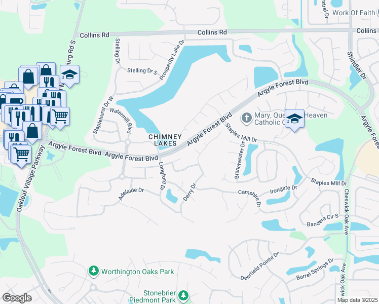 map of restaurants, bars, coffee shops, grocery stores, and more near 9324 Beresford Court in Jacksonville