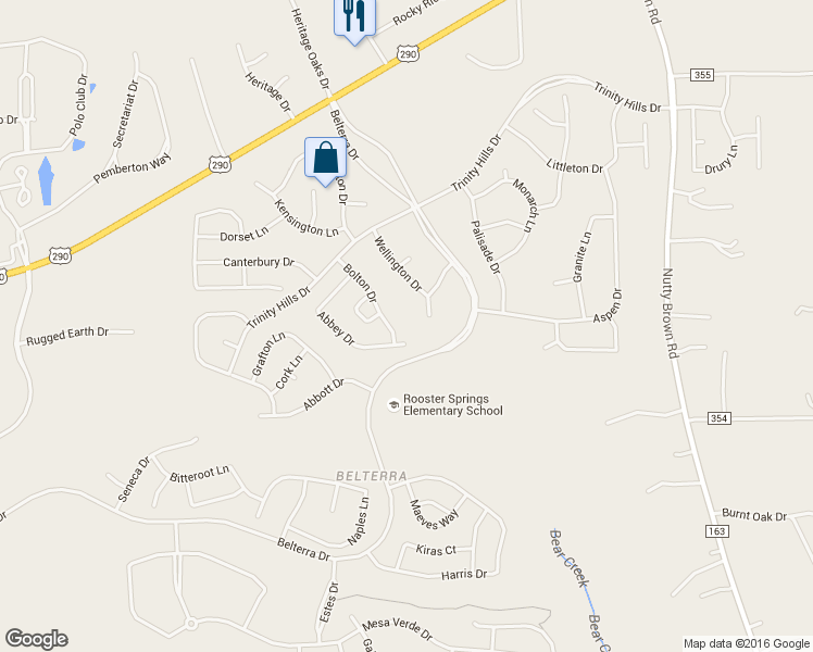 map of restaurants, bars, coffee shops, grocery stores, and more near 110 Bolton Drive in Austin