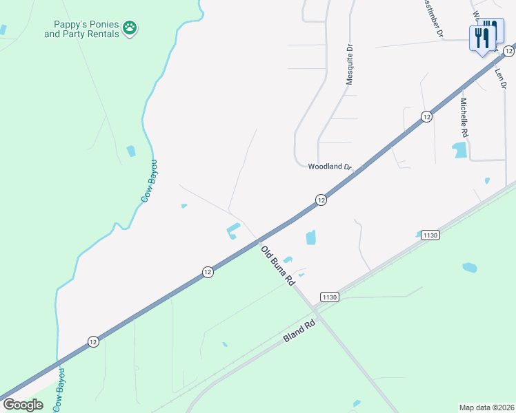 map of restaurants, bars, coffee shops, grocery stores, and more near 8875 Highway 12 in Orange