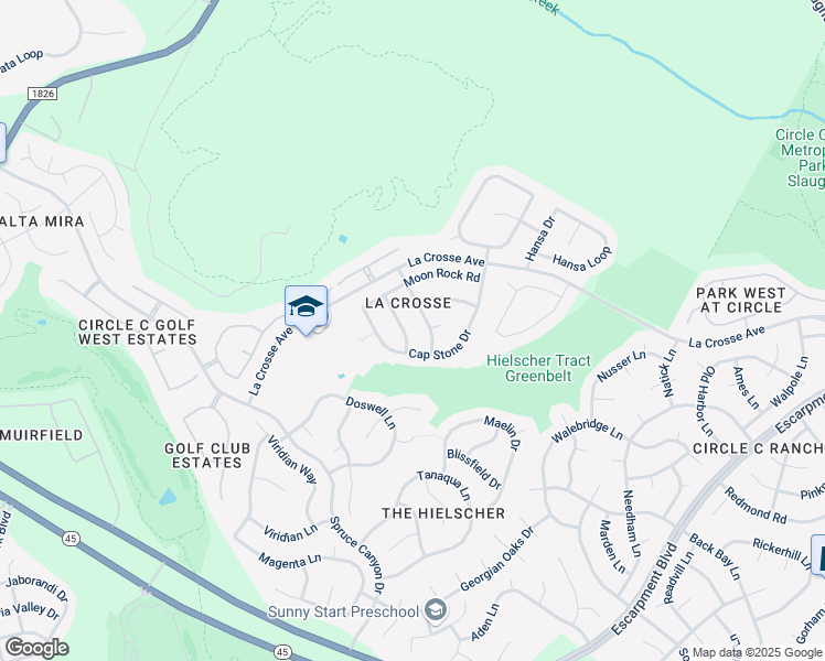 map of restaurants, bars, coffee shops, grocery stores, and more near 10909 Split Stone Way in Austin