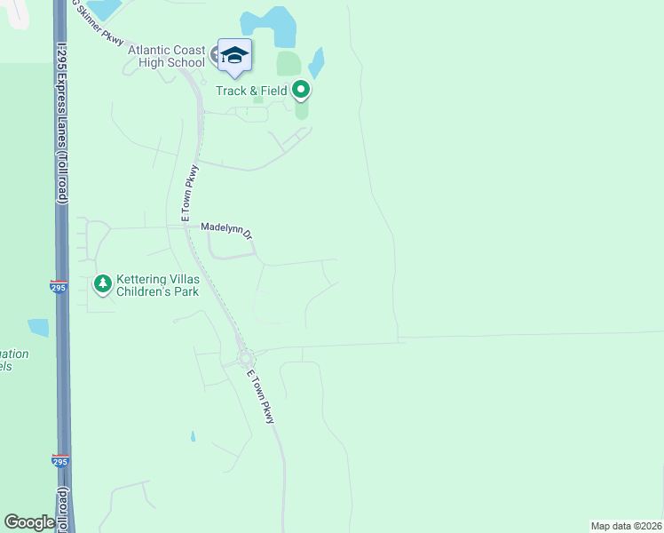 map of restaurants, bars, coffee shops, grocery stores, and more near 11488 Madelynn Drive in Jacksonville