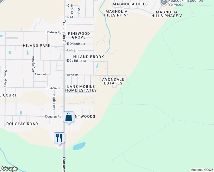 map of restaurants, bars, coffee shops, grocery stores, and more near 2601 Oakmont Drive in Panama City