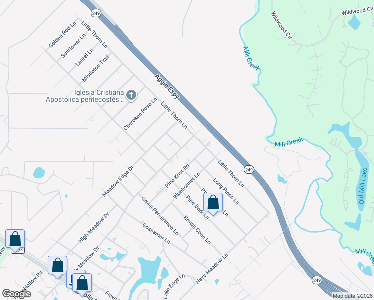 map of restaurants, bars, coffee shops, grocery stores, and more near 31034 Misty Meadow Drive in Magnolia