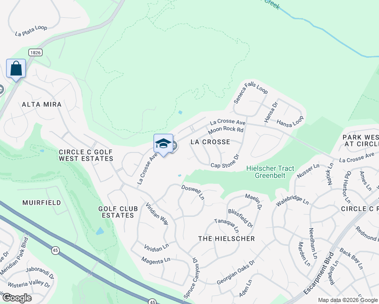 map of restaurants, bars, coffee shops, grocery stores, and more near 11205 Cap Stone Drive in Austin