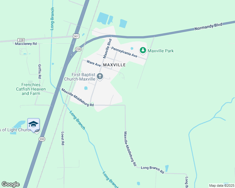 map of restaurants, bars, coffee shops, grocery stores, and more near 18135 Maxville-Middleburg Road in Jacksonville