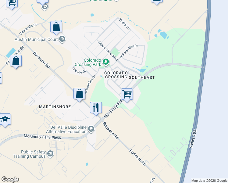 map of restaurants, bars, coffee shops, grocery stores, and more near 7517 Cedar Edge Drive in Austin