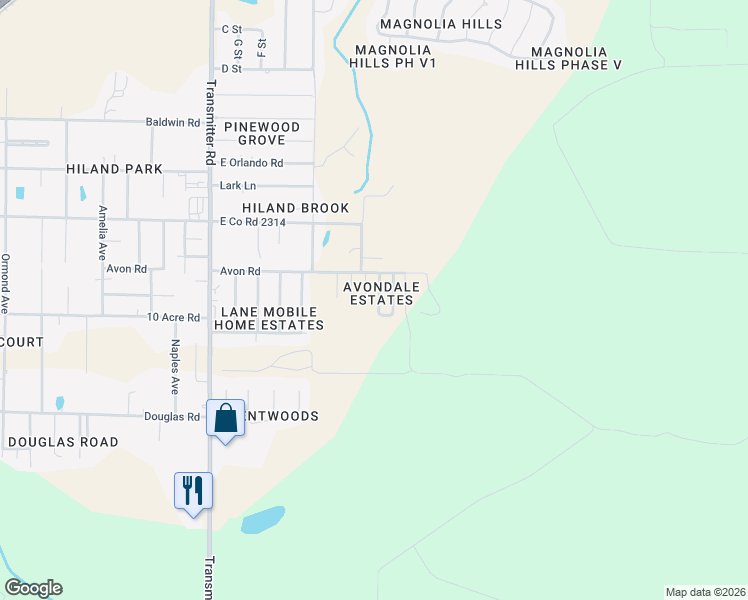 map of restaurants, bars, coffee shops, grocery stores, and more near 2612 Avondale Court in Panama City
