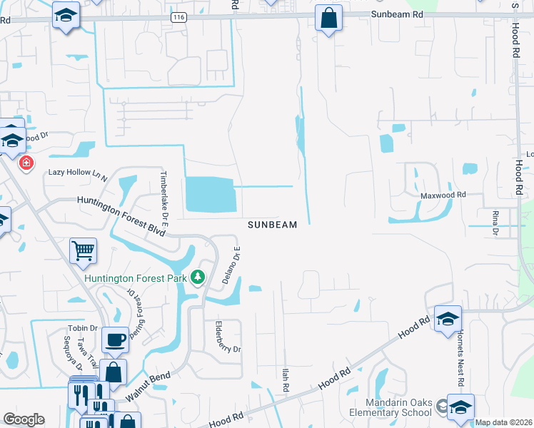 map of restaurants, bars, coffee shops, grocery stores, and more near in Jacksonville