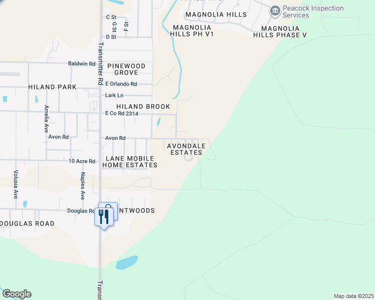 map of restaurants, bars, coffee shops, grocery stores, and more near 2611 Avondale Court in Panama City