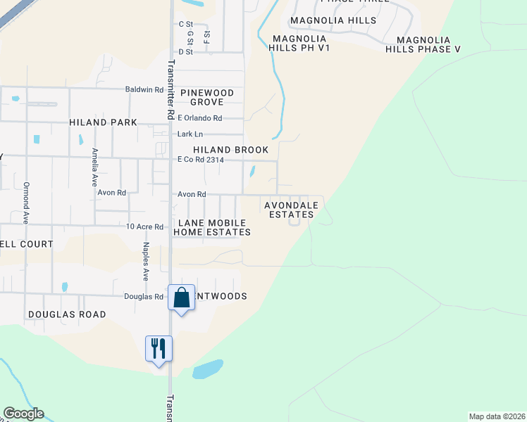 map of restaurants, bars, coffee shops, grocery stores, and more near 2605 Laurel Drive in Panama City