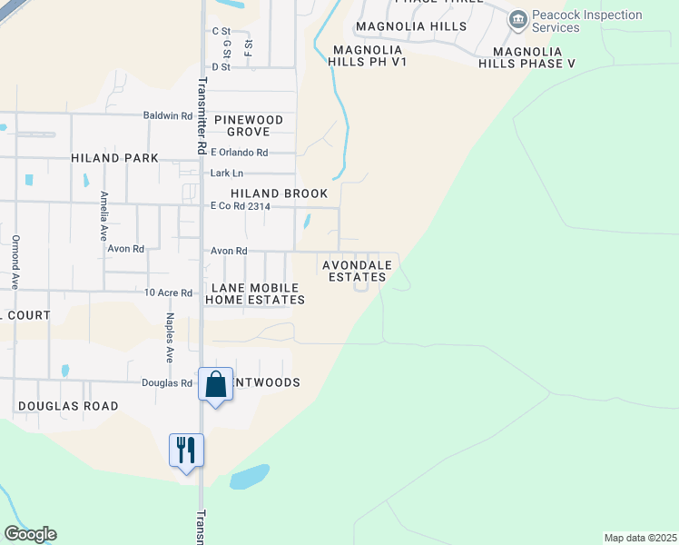 map of restaurants, bars, coffee shops, grocery stores, and more near 2609 Oakmont Drive in Panama City