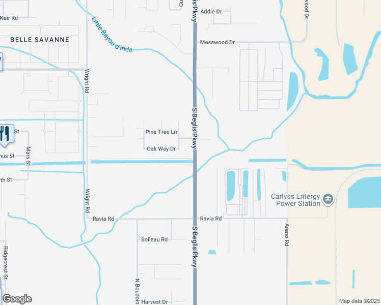 map of restaurants, bars, coffee shops, grocery stores, and more near 3846-3914 S Beglis Pkwy in Sulphur