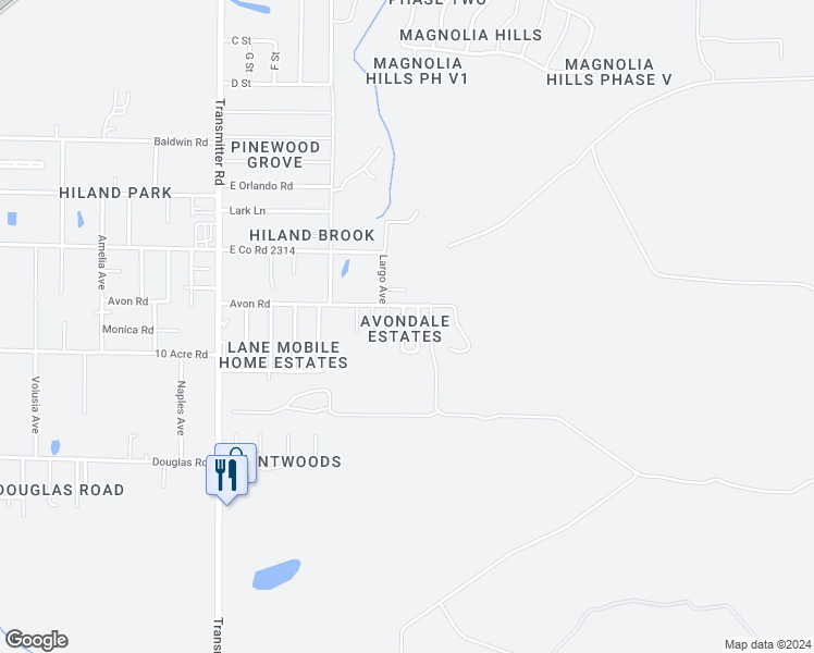 map of restaurants, bars, coffee shops, grocery stores, and more near 2609 Avondale Court in Panama City