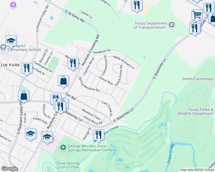 map of restaurants, bars, coffee shops, grocery stores, and more near in Austin