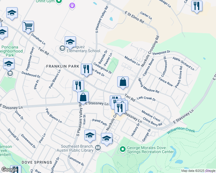map of restaurants, bars, coffee shops, grocery stores, and more near 5000 Good Wood Drive in Austin