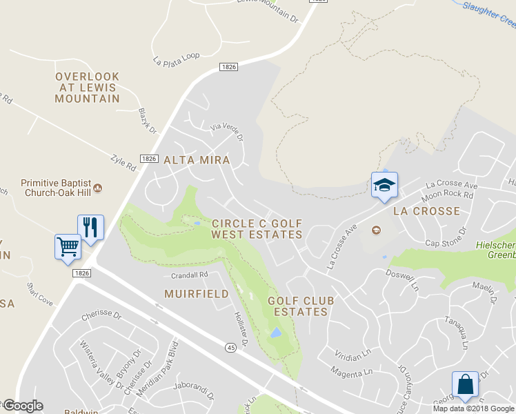 map of restaurants, bars, coffee shops, grocery stores, and more near 7809 Haggans Lane in Austin