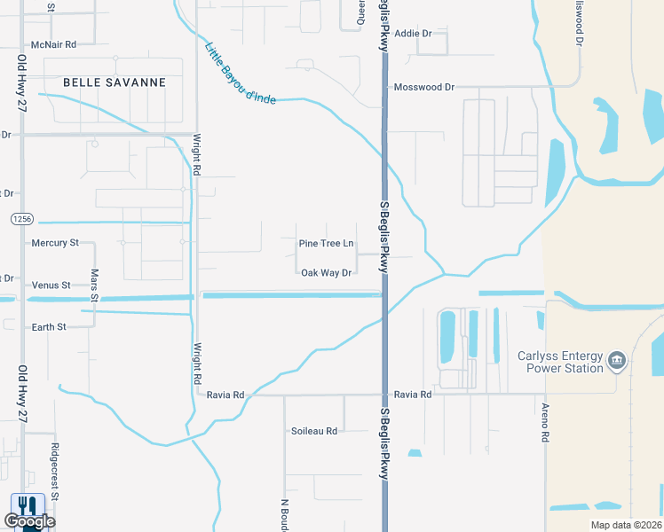 map of restaurants, bars, coffee shops, grocery stores, and more near 804 Pine Tree Rd in Sulphur