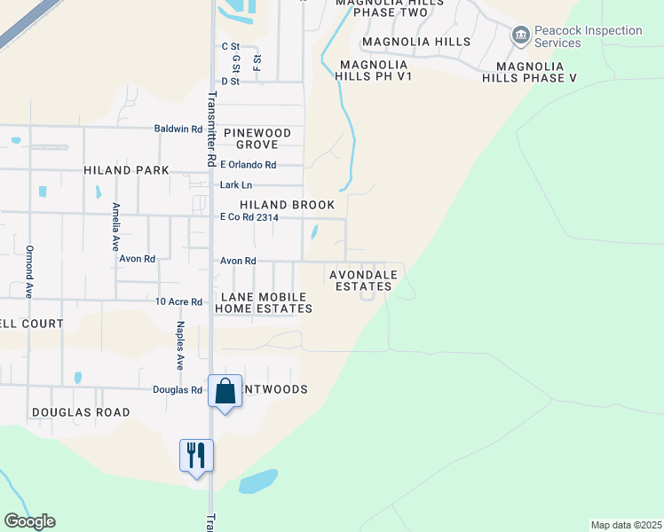 map of restaurants, bars, coffee shops, grocery stores, and more near 2619 Laurel Drive in Panama City