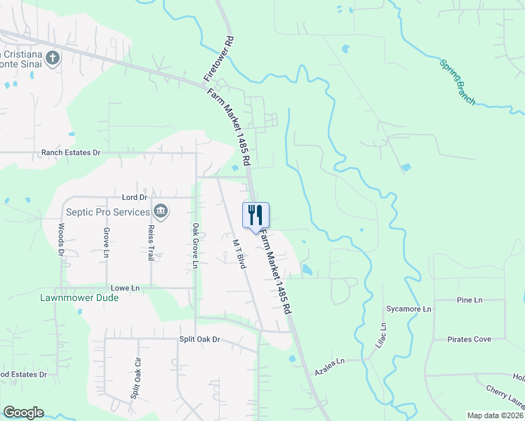 map of restaurants, bars, coffee shops, grocery stores, and more near 17329 M T Boulevard in New Caney